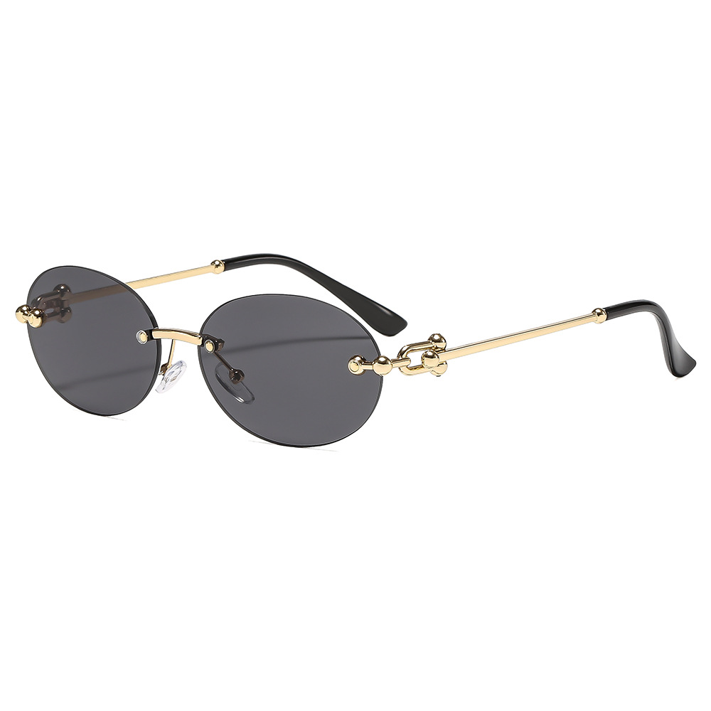 Women'S Fashion Eyeglasses - Новые металлические безрамные овальные женские солнцезащитные