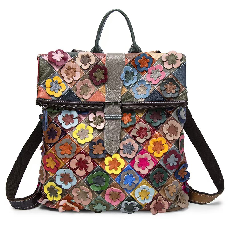 Women'S Fashion Backpack - Винтажный женский рюкзак из натуральной кожи