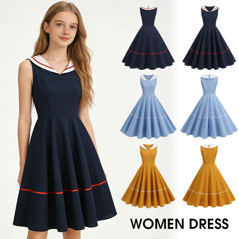 Women'S Fashion Of The 50S - ﻿ Винтажное платье в морском стиле