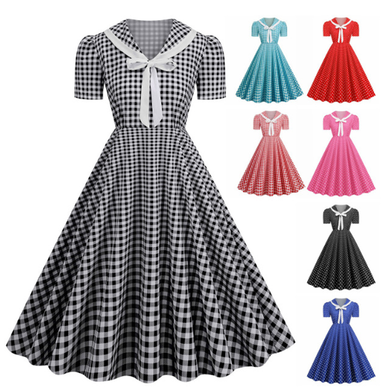 Women'S Fashion Of The 50S - Винтажное большое свободное платье с принтом
