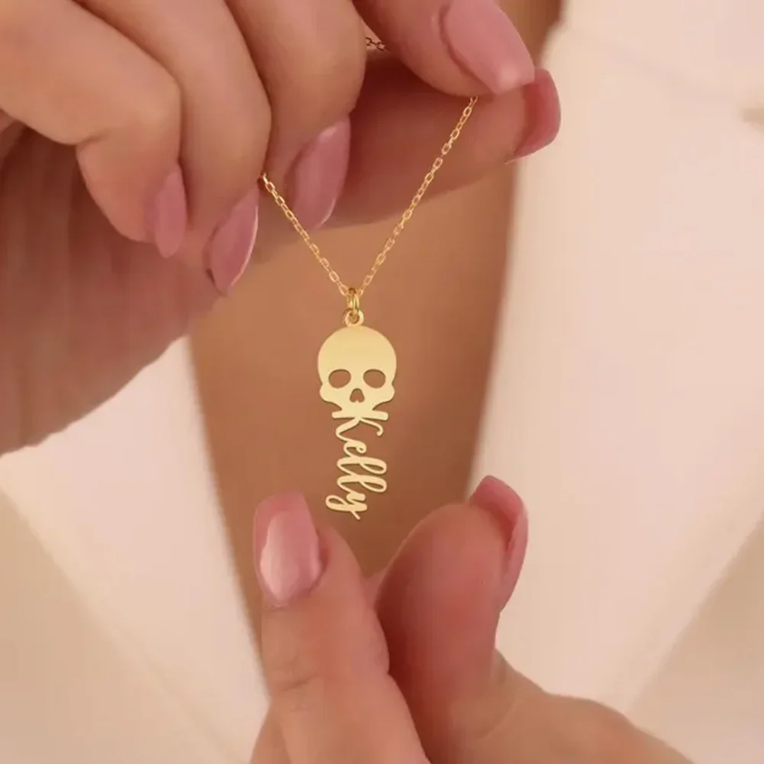 Women'S Fashion Edgy - Ожерелье с черепом на заказ, персонализированная
